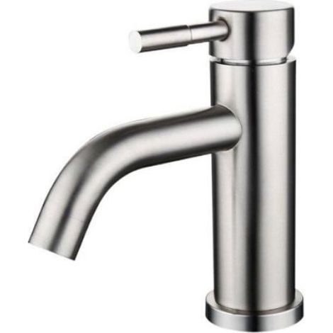 Robinet Mitigeur Lavabo - Acier Inoxydable Brossé Mat - Hauteur 213,5 mm - Trou Montage 32 à 35 mm - 1 Pièce (1/4)
