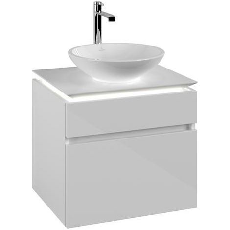 VB WTUS Legato 600x550x500mm avec Bel. 2 Ausz. WT m.tig Blanc brillant