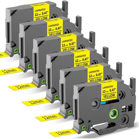 6x Compatible avec Brother P-touch TZe-631 12mm Ruban Étiquette (1/5)