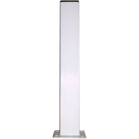 Potelet Hauteur 1200mm Section 100X40 Avec Platine Couleur Blanc 9010