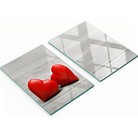 Tablas decorativas de cristal para cortar y servir, de madera con forma de coraz贸n, 2x40x52 cm.