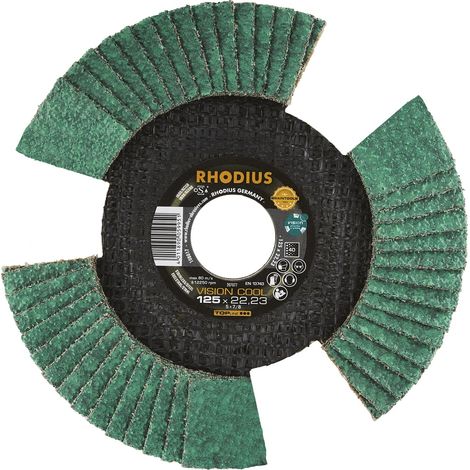RHODIUS VISION COOL, 10 Stück, 125 mm, Korn 40, Fächerschleifscheibe