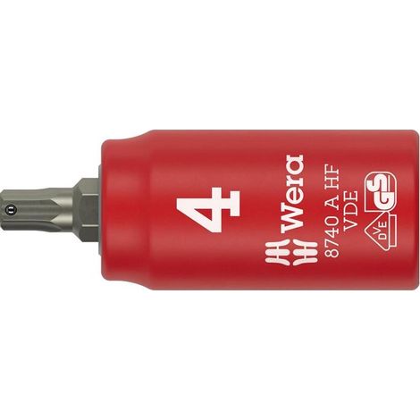 WERA Steckschlüsseleinsatz 8740 A VDE HF 1/4 ″Schlüsselweite 4 mm Länge 45 mm (1/4)