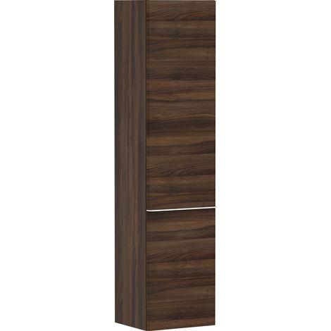 Armoire haute Xelu Q 1650x400x350mm NB foncé Poignée mate blanche (1/5)