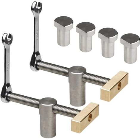 Un jeu de 2 brides de table à dégagement rapide – 4 butées de table, adaptées aux diamètres d'alésage de 20 mm – (1/5)