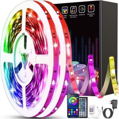 Ruban Led 30m, Led Chambre Bluetooth, Bande Led Contrôlé par Télécommande APP, Led pour Chambre [Classe énergétique A+] (1/5)