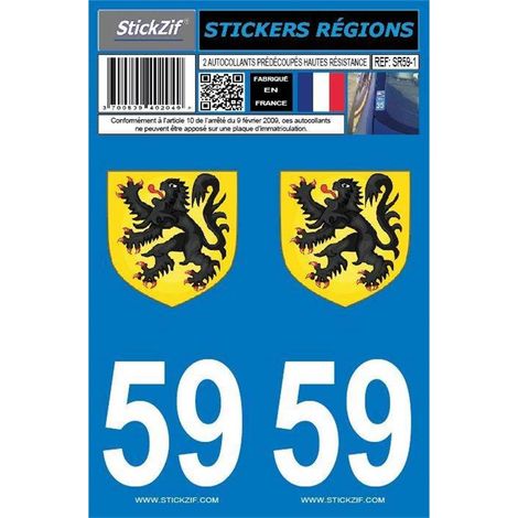 ADHESIFS REGION DEPARTEMENT 59 FLANDRE X2