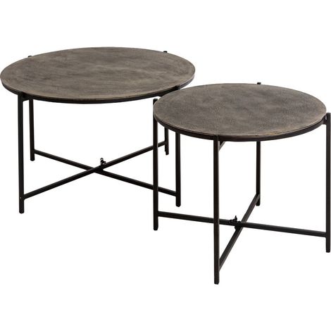 Table basse gigogne en aluminium et métal Quentin