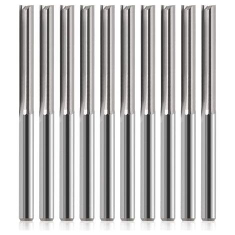 Lntyq Fraise 1/8\" Fraise Droite 1/8\" Tige Droite Rainure Fraise à Tige Fraise à 20mm /40mm pour MDF PVC Acrylique Panneaux de particules Bois 10pcs (1/5)