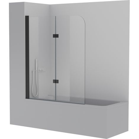 BERNSTEIN - Mampara de baño Cristal de 6mm Mampara de baño - NT209 - 120cm x 140cm - Negro mate