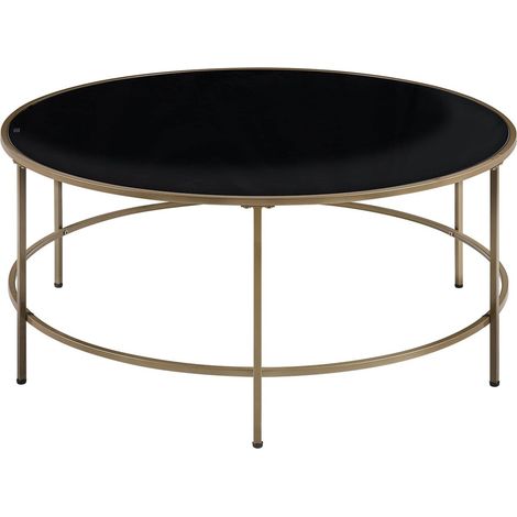 Coffee Table FLORENCE Glass Black/ Gold (1/5)