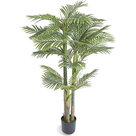 Mophorn Árbol Artificial 1981 mm Planta Artificial PE Palma de Caña Dorada Árbol Verde Falso con maceta 203x175 mm Decoración de Plantas Falsas para Hogar Oficina Centros Comerciales Interior Exterior