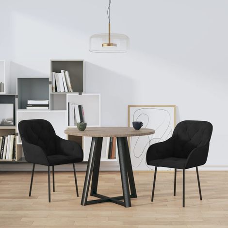Lot de 2 Chaises Chaises de salle à manger Chaise de cuisine Noir Velours 34747 (1/5)