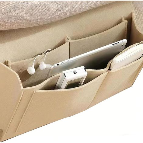Vide Poche Lit, Poche de Lit Suspension Organisateur de Chevet Feutré, Sac Suspendu Pochette 32 × 20 cm Sac de Rangement à (1/5)