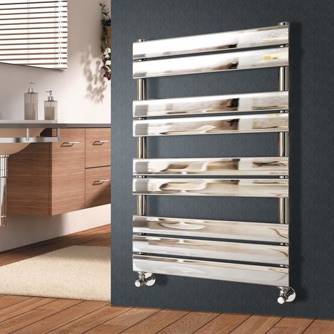 Flat Panel Heated Towel Rail Bathroom Rad Radiator Chrome 1000x600mm