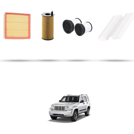 Kit tagliando 4 filtri compatibile con Jeep Cherokee III (KK) 2.8 crdi 147kw dal 2010 (1/5)