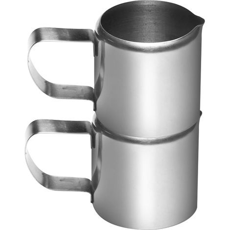 Set of 2 Stainless Steel Milk Jugs 60ml with Ergonomic Handle for Cafes and Restaurants (1/5)