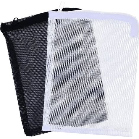 10pcs Aquarium Filter Bags, Nylon Mesh Bags with Drawstring, Mesh Socks for Aquarium, Pool and Garden, 15 x 20cm (Black and White) (1/5)