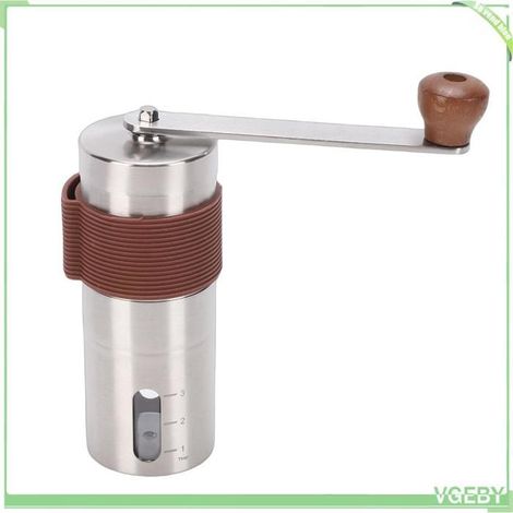 Moulin à café manuel - FAFEICY - Portable - Acier inoxydable - Manivelle - Réglage de mouture (1/4)