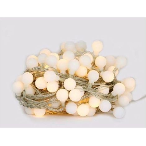 Guirlande LED 10 mètres 100 boules blanc chaud ( guinguette ) (1/5)