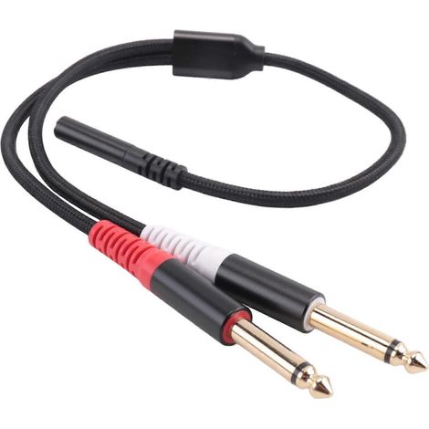 Adaptateur 3,5 mm vers double 6,5 mm, câble auxiliaire audio 3,5 mm, câble auxiliaire double 6,35 mm mono 6,35 mm vers stéréo 3,5 mm 3,5 mm (1/5)