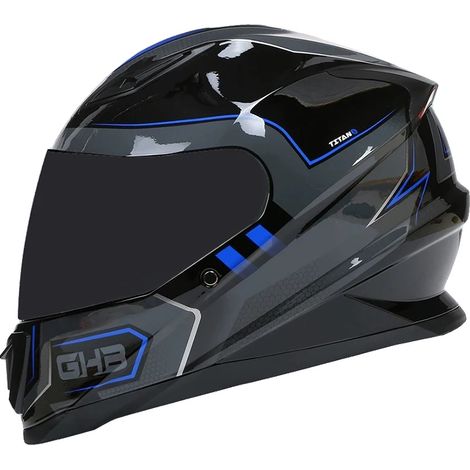 Casque de moto, approuvé DOT, visière anti-buée, vert-b, L (1/2)
