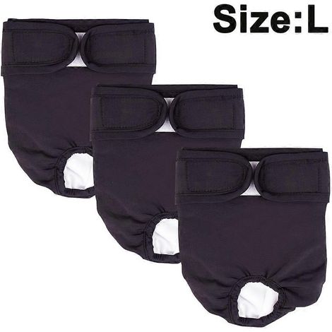 Lot de 3 couches lavables pour chiennes, très absorbantes, lavables et écologiques (Style 3, L) (1/4)