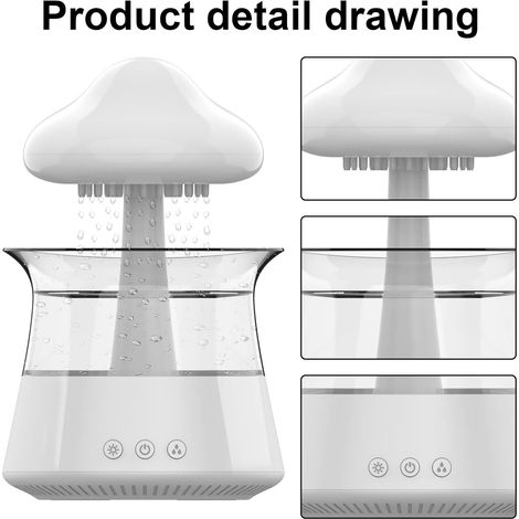 Humidificateur nuage pluie LED, veilleuse avec sons apaisants chambre (1/5)