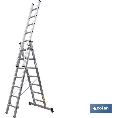 Escaleras de Aluminio 3 tramos EN 131 COFAN 3.00 + 3.00 + 3.00 m
