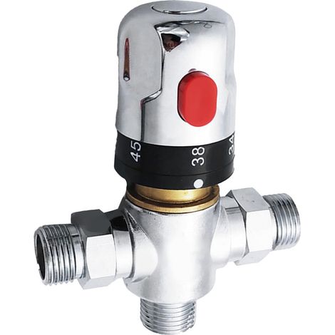 Mitigeur Thermostatique, 4/5 Pouces en Acier Inoxydable pour Le Contrôle de la Température De l'eau Solaire De Douche (1/5)
