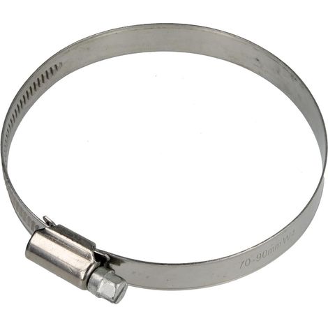 Collier de serrage 12 mm inox plage de serrage 70 - 90 mm
