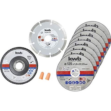 kwb 712042 Kit dischi da taglio 125 mm 10 pz. Acciaio inox, Pietra, Acciaio (1/4)