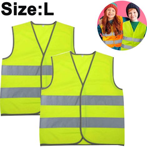 Gilet De Sécurité Réfléchissant - Haute Visibilité Fluorescent - Pour Adultes Et Enfants - Maille Aérée - 2 Pièces (1/5)