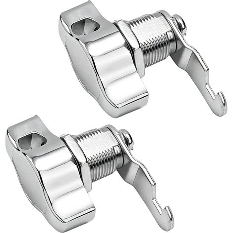 Lot de 2 serrures pivotantes en métal - Serrure à came universelle sans clé pour armoires en métal et armoires en bois (20 mm) (1/5)