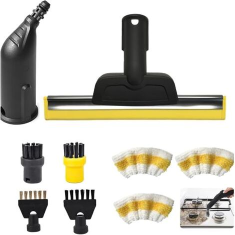 9 Pièces Accessoires pour Nettoyeur Vapeur Compatible avec Kärcher SC1 SC2 SC3 SC4 SC5, Brosses de Nettoyage à Vapeur, Embout Buse, Housse de Chiffon de Nettoyage (1/5)