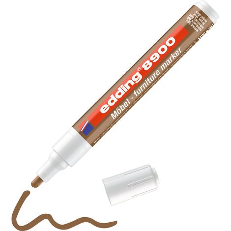 Edding – Marqueur de retouche pour meuble noyer clair – Encre couvrante, séchage rapide – Pointe ronde 1,5-2 mm – Pour bois massif et placage (1/5)
