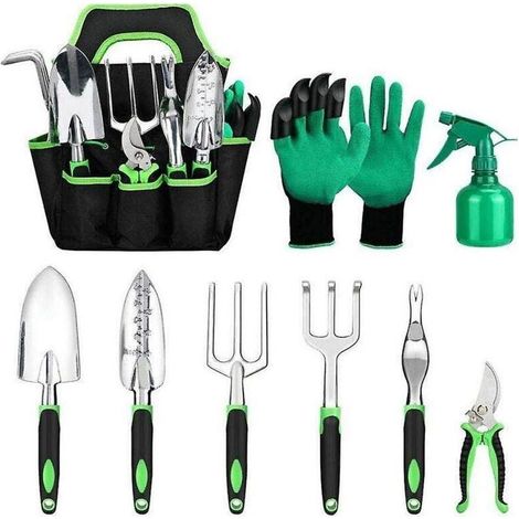 Ensemble d'outils de jardinage 9 pièces Kit d'outils à main de jardinage extérieur en aluminium (1/3)