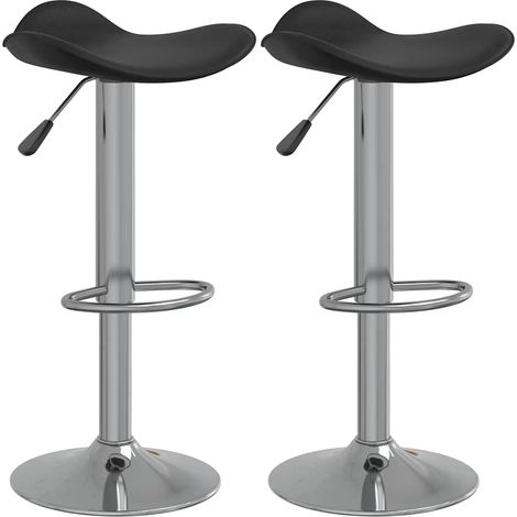 Maison Exclusive - Barhocker 2 Stk. Schwarz Verchromter Stahl und (1/5)