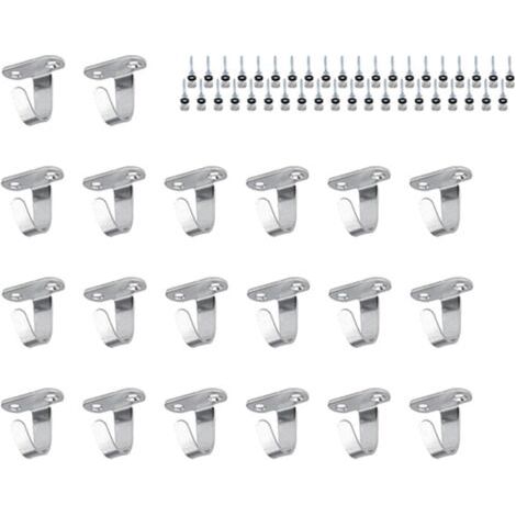 Set di 20 ganci per teloni, ganci per reti da rimorchio con tappi decorativi e viti, ganci multifunzionali a vite, ganci di fissaggio per reti da rimorchio, teloni per bagno, camera da letto, armadio