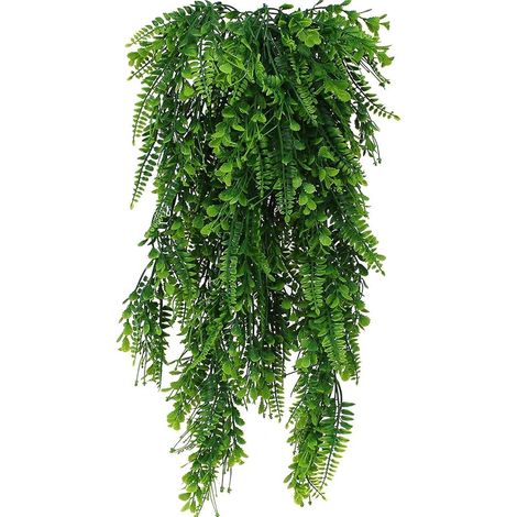 2Pcs Lierre Artificielle Plantes Fougère Fausse Plante  Boston Feuille Fausses Artificielles Plastique Vigne Suspendue Faux pour Intérieur Extérieur Jardin Mariage (1/5)