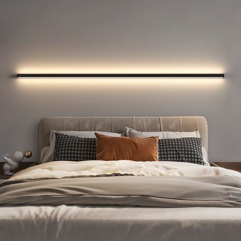 Applique murale minimaliste à longue bande LED pour salon, canapé, fond d'écran, couloir, chambre. 60 cm, lumière chaude. (1/4)