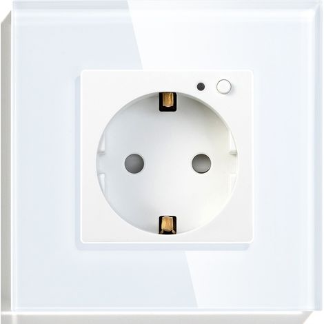 ZigBee TUYA Smart-Steckdose + RTX-Glasrahmen weiß (1/5)
