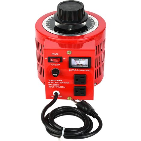 Régulateur de tension monophasé TDGC2-2KM 2000W, sortie réglable 0-130V, 20A, prise américaine 110V, variateur de courant alternatif pour usage domestique. (1/5)