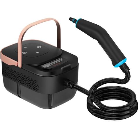 Nettoyeur vapeur portable 2500 W, nettoyeur vapeur domestique portatif, 6 modes vapeur, chauffe rapide en 10 secondes, nettoyeur vapeur haute température, noir (1/5)