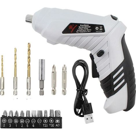 Mini tournevis électrique, tournevis perceuse rechargeable au lithium, ensemble de tournevis pour usage domestique (1/4)