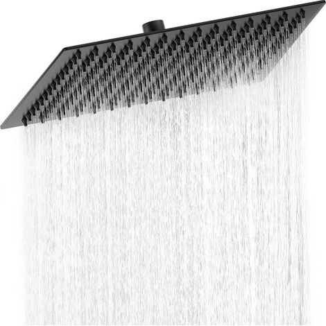 Kopfbrause 30cm Edelstahl 304, Regendusche mit Selbstreinigenden Düsen, Mattschwarz (1/5)