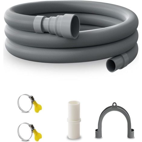 Ensemble de tuyau de drainage ondulé universel de 3 mètres (10 pieds) (convient aux machines à laver, aux lave-vaisselle, peut être utilisé comme tuyau d'extension) (1/5)