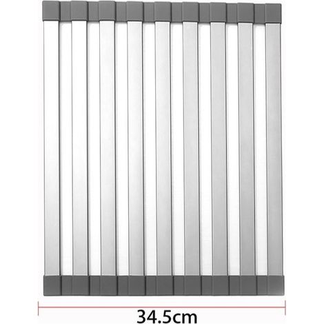 Draining to dishes, aluminum, to the-on it of the sink, foldable, size adjustable for save of the space, silicone, mat of egouttage of dishes, supplies of kitchen, draining to dishes, c (1/5)
