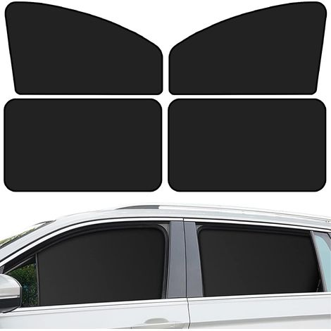 Pare-soleil pour vitres de voiture, protection UV, pare-soleil intégral pour siège auto, camping, accessoires intérieurs universels, double face, noir (4 pièces)