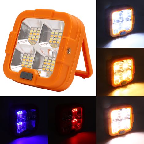 Lampe de travail LED rechargeable USB avec crochet, projecteur d'urgence en ABS pour le camping et les travaux de construction en extérieur. (1/5)